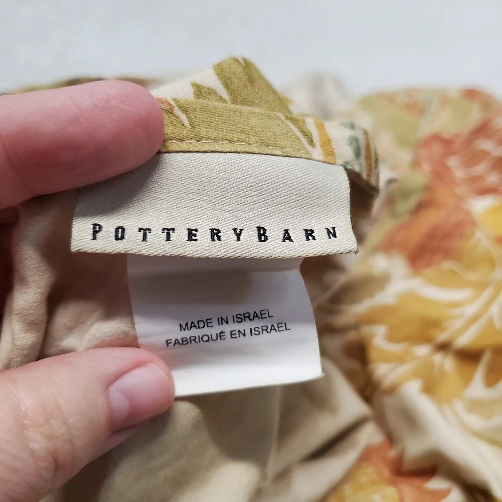 Pottery Barn Brown Cream Cassandra Paisley Floral Bohemian Full Queen Duvet Sham